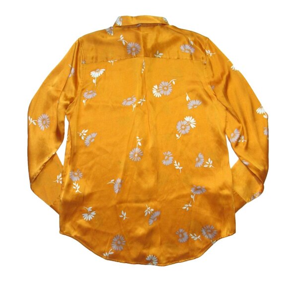 NWT Equipment Essential in Orangeraie Floral Satin Silk Button Down Shirt L $280 - Picture 6 of 8